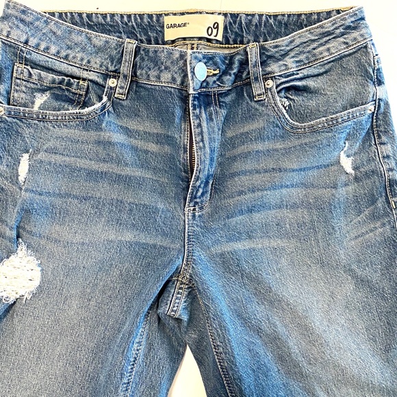 GARAGE 09 High Waisted Cropped Distressed Jeans - Picture 3 of 10